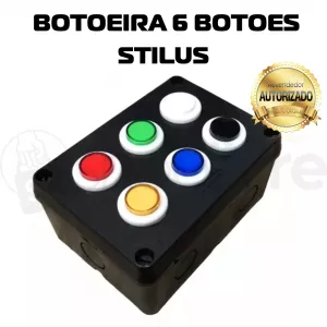 STILUS BOTOEIRA 6 BOTOES PRETA / COLORIDO