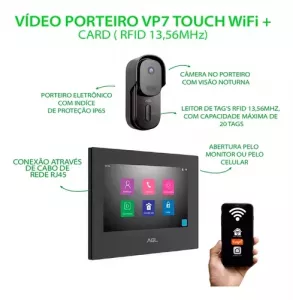 AGL INTERFONE VIDEO PORTEIRO VP7 TOUCH WIFI