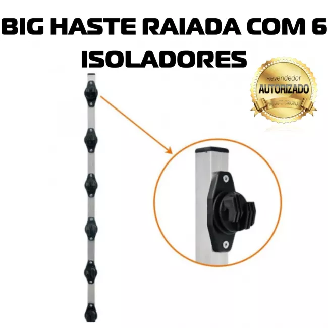 CONFISEG BIG HASTE RAIADA 1MT C/ 6 ISOLADOR W (CAIXA COMPLETA)