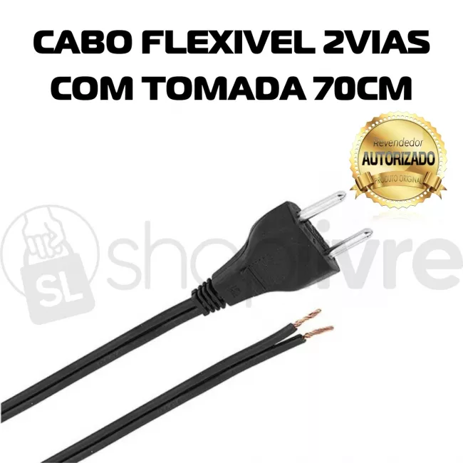 FASGOLD CABO FLEXIVEL 2VIAS-C/TOMADA 70CM