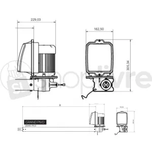 GAREN MOTOR PV 1/2 1.10M GRAND TSI 450KG 110/220V DIREITO