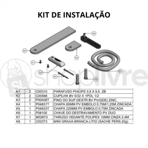 GAREN MOTOR PV 1/4 SIMPLES 0.75M 150KG 220V ESQUERDO